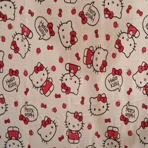 Hello Kitty White And Pink Bows And Apples Print Throw Blanket